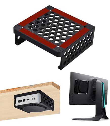 Support VESA En Alu Pour Mac Mini M4/M4 Pro 2024 - Fixation 75x75/100x100 Mm | AODUKE AJM4-BMAX