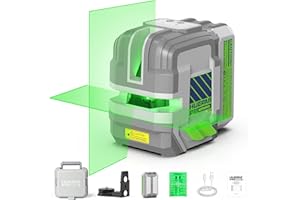 Laser Level Rechargeable, Huepar Pro Self Leveling Green Cross Line Laser Level Tool with Outdoor Pulse Mode, 18-Hour Long Runtime, 360° Magnetic Bracket, for DIY, Construction, Floor Tiles&Decoration