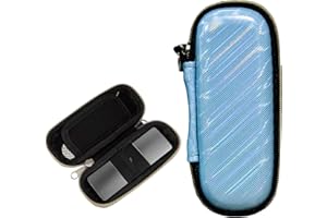 CoBak Carrying Case for AliveCor KardiaMobile 6L - Travel Case Fits in Pocket for AliveCor, Features Zipper Storage Case to Keep Kardia EKG Monitor Safe On The Go, Blue Sparking Grain