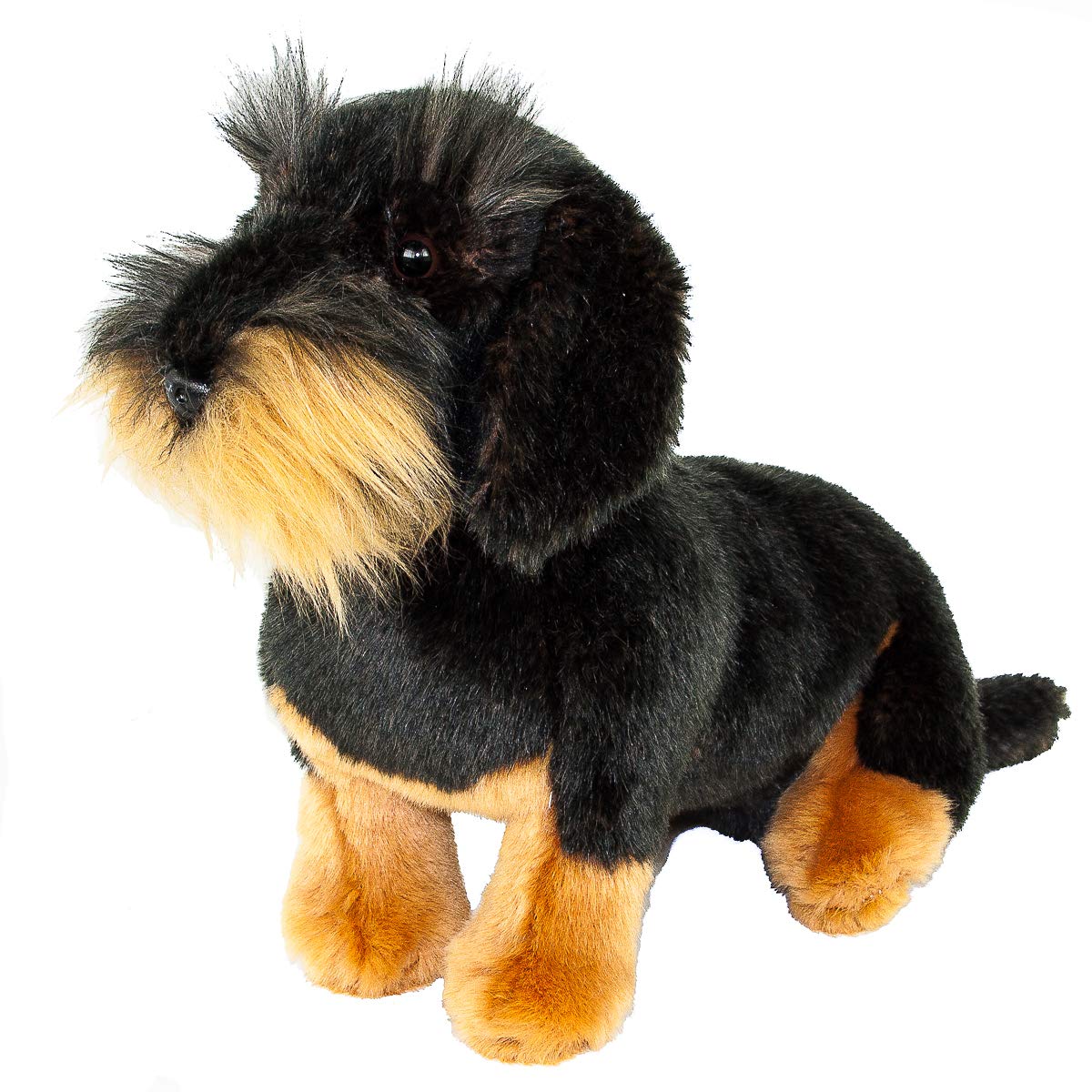 Teddys Rothenburg Cuddly Toy Sitting Rough Hair Dachshund 28 cm Plush Dachshund Black / Brown