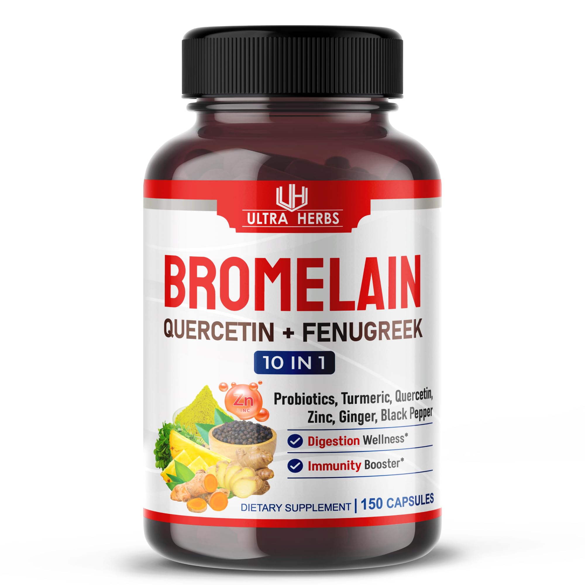 Bromelain Quercetin + Fenugreek 10-in-1