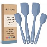 Starpack 'Scrape and Stir' Silicone Rubber Spatula Set (4-Piece) - LFGB Non Toxic, 600&deg;F Heat Resistant, BPA-Free, One-Piece Kitchen Baking Spatulas - Dishwasher Safe for Nonstick Cookware Light Blue