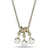 Lavari Jewelers 1/10 Carat Lab Grown Diamond Dangling Pendant Necklace for Women I 925 Sterling Silver with 18k Yellow Gold Plating Necklace for Her I 18 Inch Cable Chain with Lobster Claw Clasp
