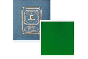 KINGBOOM G KINGBOOM 12 Color Gold Leaf Sheets - Green, Pack of 100, 3.15in for Crafting, DIY Projects, Painting and Decoration.