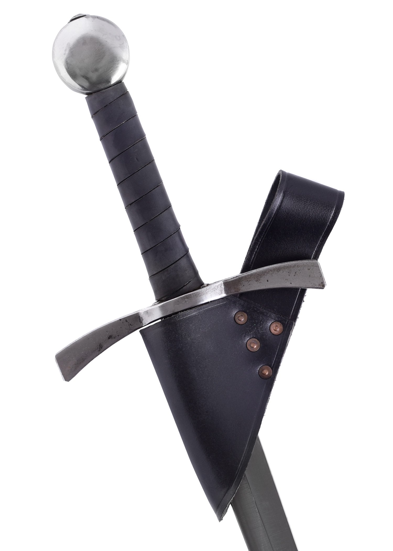 Battle Merchant Leather Belt Sword Holder, Assorted Colours , black