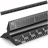 Architectural Scale Ruler, EYLEER 12'' Imperial Aluminum Architects Scale Ruler Triangular with Imperial Measurements for Arc