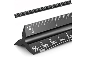 Architectural Scale Ruler, EYLEER 12'' Imperial Aluminum Architects Scale Ruler Triangular with Imperial Measurements for Arc