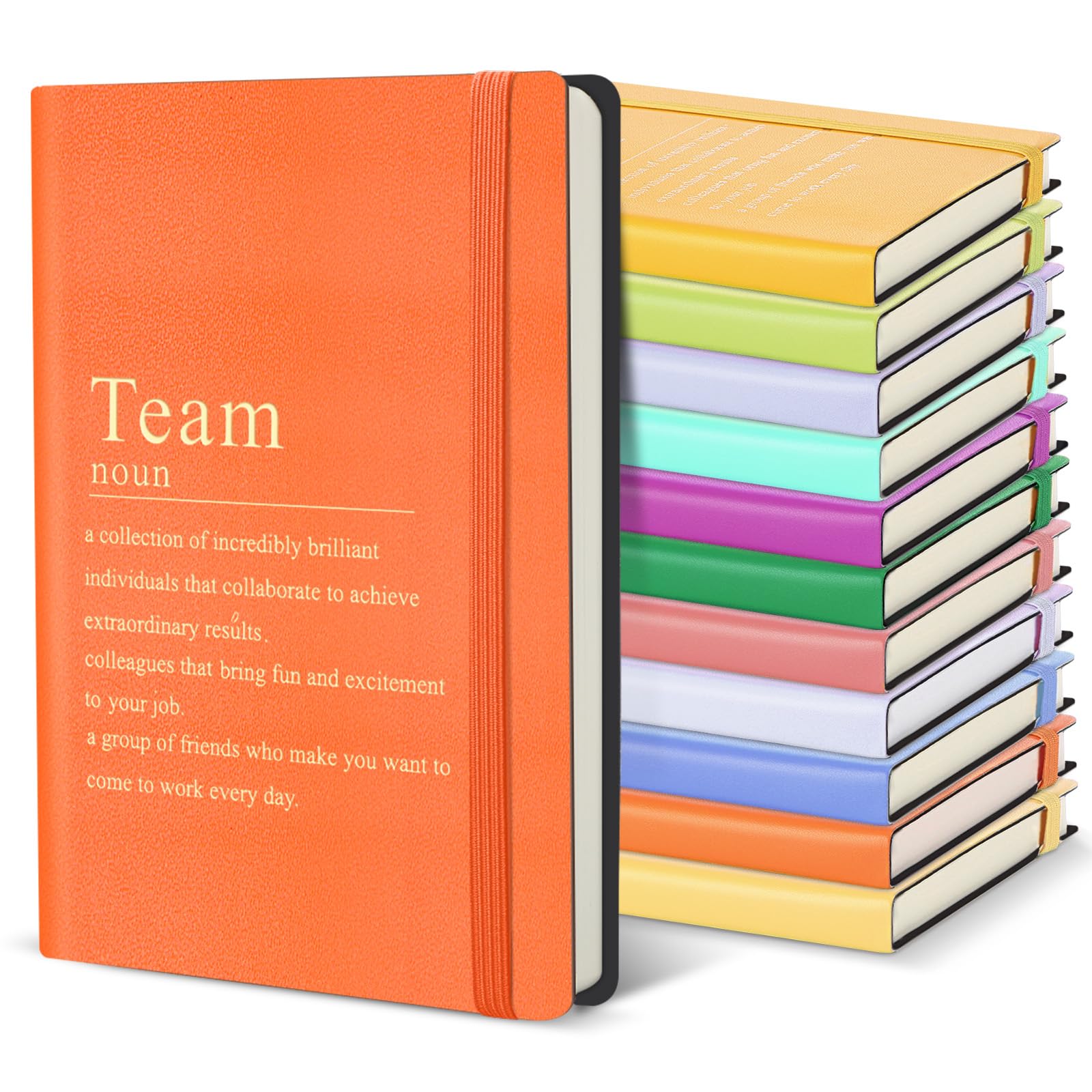 Photo 1 of Moinchore Team Appreciation Gifts Bulk Leather Inspirational Notebooks A6 Employee Journal Team Notepads Inspirational Gifts for Group Coworkers Staff Worker Nurse(Charming Hues,24 Pack)