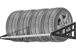 Foozet Tire Rack Wall Mount,Heavy Duty Adjustable 31"-56" Tire Storage Rack, Wheel Racks for Garage With Telescopic Rods, Hanging Garage.
