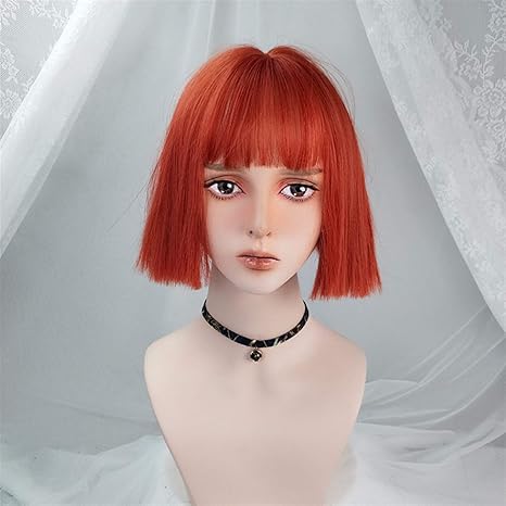 Amazon Co Jp かつら バングライトグリーンストレートヘアスタイルの耐熱性のかつらのコスプレを持つ女性の短い合成かつら コスプレウィッグ Color 2 Stretched Length 10inches ホーム キッチン