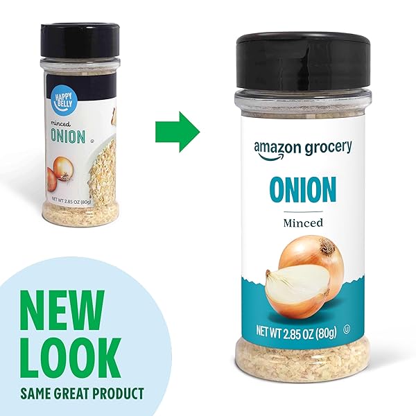 AMAZON GROCERY, MINCED ONION, 2.85 OZ (PREVIOUSLY HAPPY BELLY, PACKAGING MAY VARY)