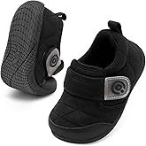 QFH Toddler Shoes Boys Girls Lightweight Sneakers Barefoot Wide Shoe Water-Resistant Hook & Loop Flexible Casual Walking Shoes