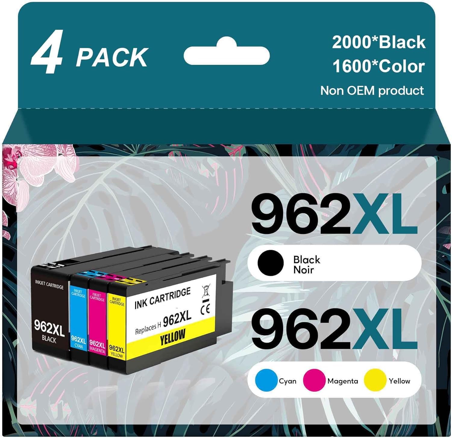 Photo 1 of 962XL Ink Cartridges Combo Pack Compatible for HP 962 Ink Work with HP OfficeJet Pro 9015 9020 9012 9010 9018 9025 9019 Printers for Home and Office(4 Pack)