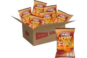 HERR'S Herr’s Cheese Curls, Honey Cheese Flavored, Gluten Free Snacks, 6oz Bag (6 Count)