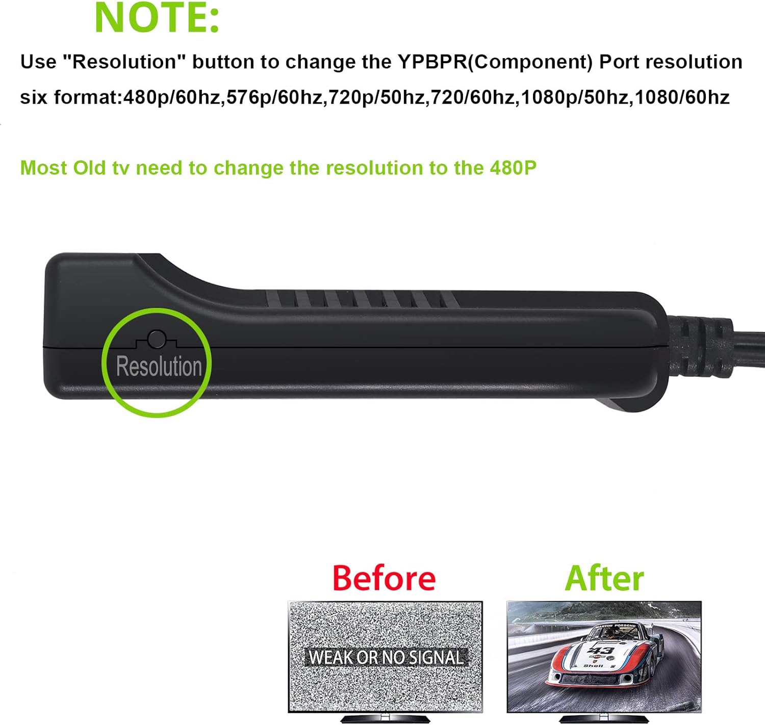 LiNKFOR 1080P HDMI to Component Converter Scaler HDMI to YPbPr Converter convert hdmi to component HDMI to video Converter HDMI to 5RCA RGB Converter for HDTV Box PC PS3 Fire stick Roku Blu-Ray DVD: Electronics