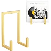 YFEEN Records Storage Holder, Vinyl LP Gold Stand CD Display Frame,Metal Album Storage for Vinyl Records,2 Pack
