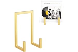 YFEEN Records Storage Holder, Vinyl LP Gold Stand CD Display Frame,Metal Album Storage for Vinyl Records,2 Pack