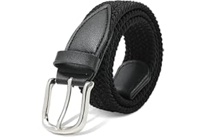 AWAYTR Kids Elastic Braided Belt - Pin Buckle Stretch Golf Baseball Belts for Boys and Girls Aged 4-12 Years