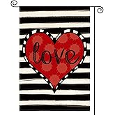 AVOIN colorlife Love Heart Garden Flag 12x18 Inch Outside Double Sided, Valentines Day Anniversary Wedding Yard Outdoor Decoration