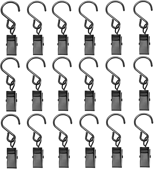 Amazon Com Esfun 50 Pack Black S Hanging Hooks With Clips String