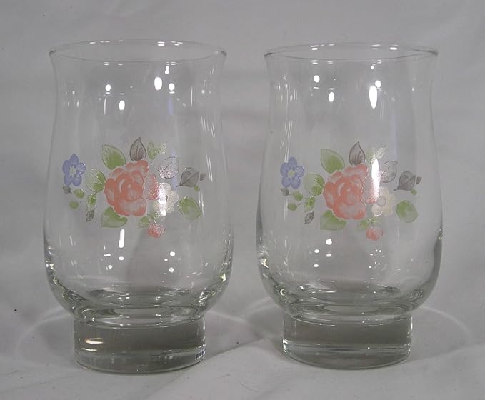 Pfaltzgraff Tea Rose Pattern Water Glasses, set of 2
