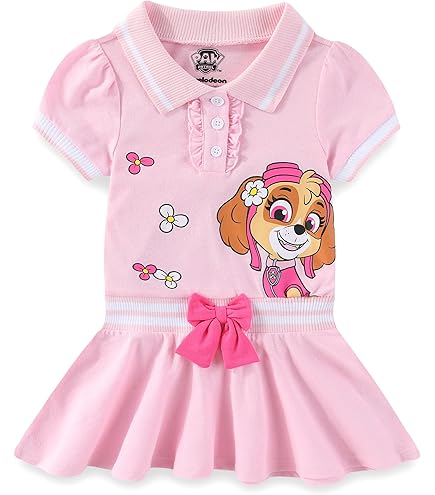 Paw Patrol Skye Floral Toddler Girls Chambray Skater Dress Blue / 2T: Clothing, Shoes & Jewelry