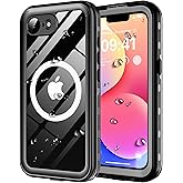 for iPhone 16E Case Waterproof - [Built-in Screen Protector] [Compatible with Magsafe] [IP68 Underwater] Full Body Sealed Heavy Duty Rugged Phone Cover Case for iPhone 16E 6.1 Inch 2025 (Black)