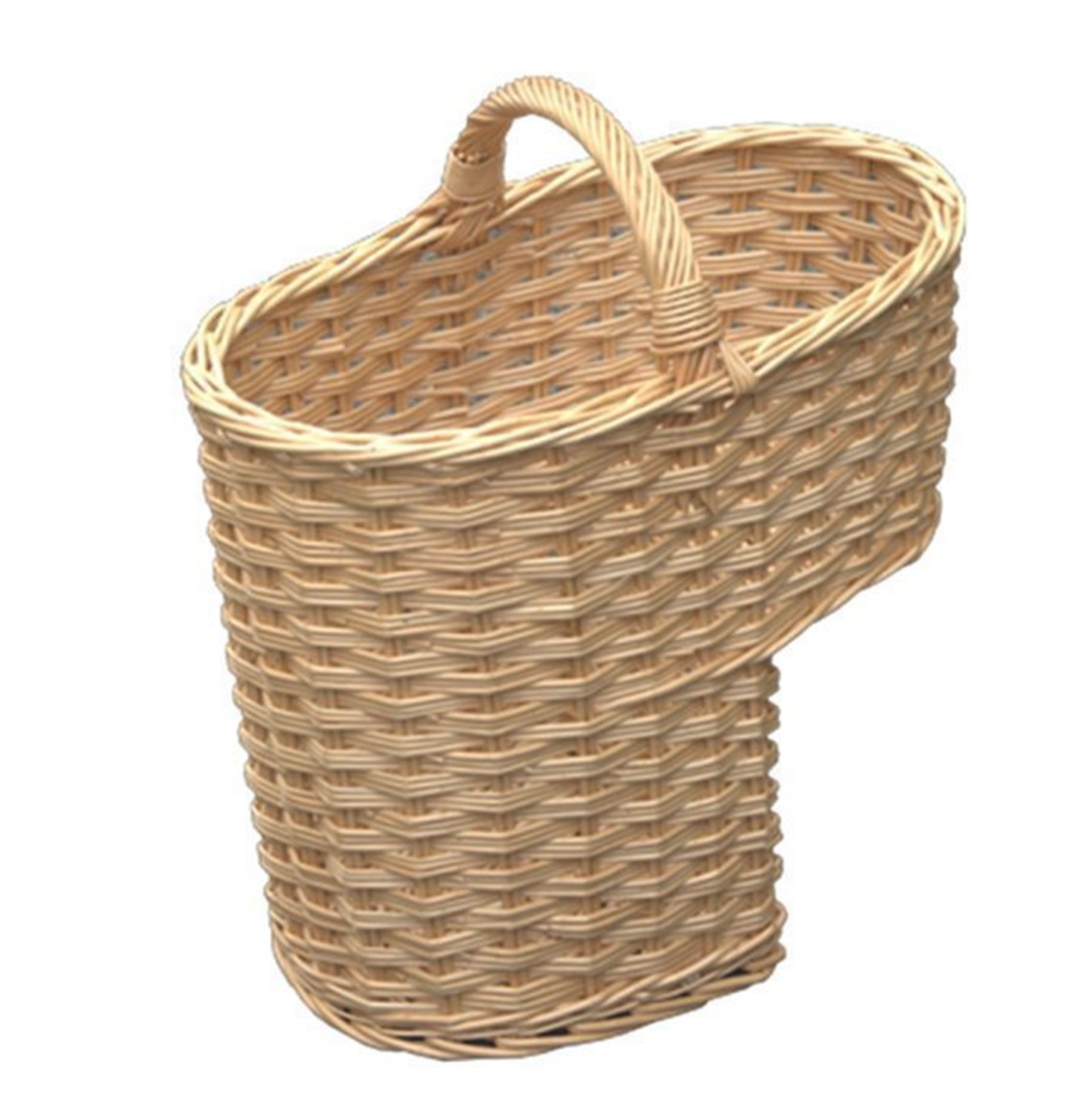 Red Hamper Single Weave Stair Basket, Wicker, Brown, 27 x 42 x 38 cm