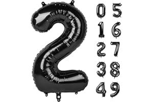 UPGESY 40 Inch Black Number Balloon 0-9(Zero-Nine), Big Size Happy Birthday Balloon, Foil Helium Big Number Balloon for Birthday Celebration Decorations Graduations Anniversary Photo Shoot