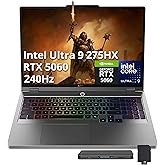 Lenovo Legion 5 16" WQXGA 240Hz Gaming Laptop, Intel Ultra 9 275HX, NVIDIA GeForce RTX 5060 8GB GDDR7, 32GB DDR5, 1TB SSD, 24-Zone RGB Backlit Keyboard, WiFi 7, Win 11, Gray, 512GB Docking Station Set