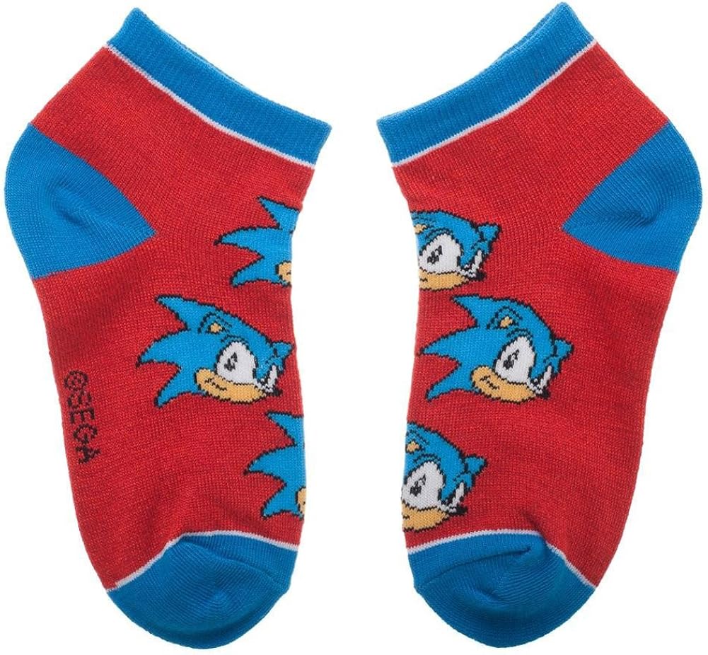Sega Sonic The Hedgehog Youth Ankle Socks 4 PAIRS: Clothing