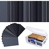 AUSTOR 102 Pcs Wet Dry Sandpaper 60 to 3000 Grit Assortment 3 x 5.5 Inch Abrasive Paper with Free Box for Automotive Sanding,
