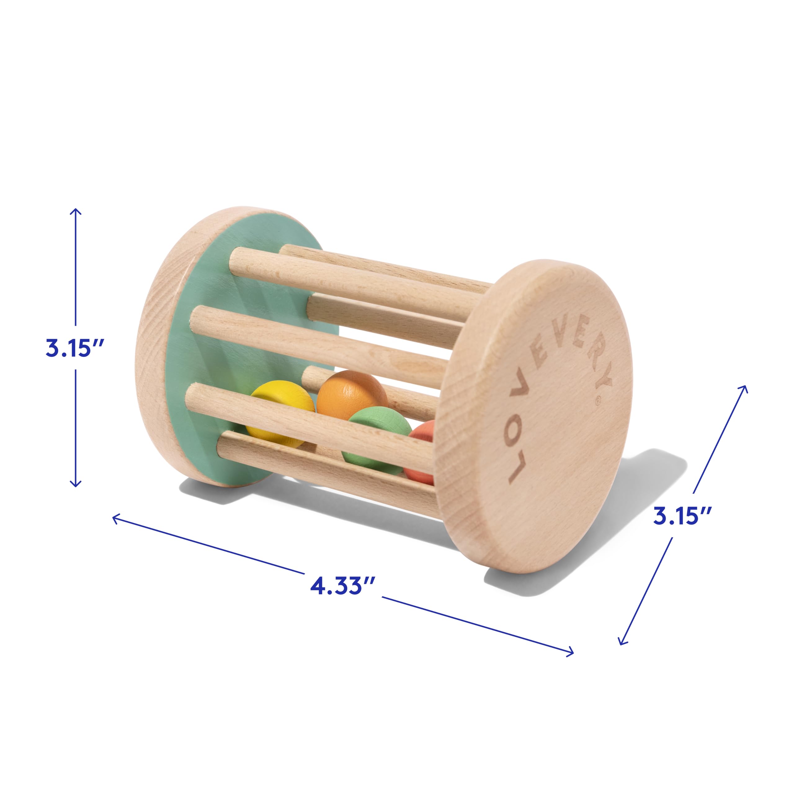 Lovevery, Montessori Rolling Rattle, Baby Rattle Starting at 12 Weeks
