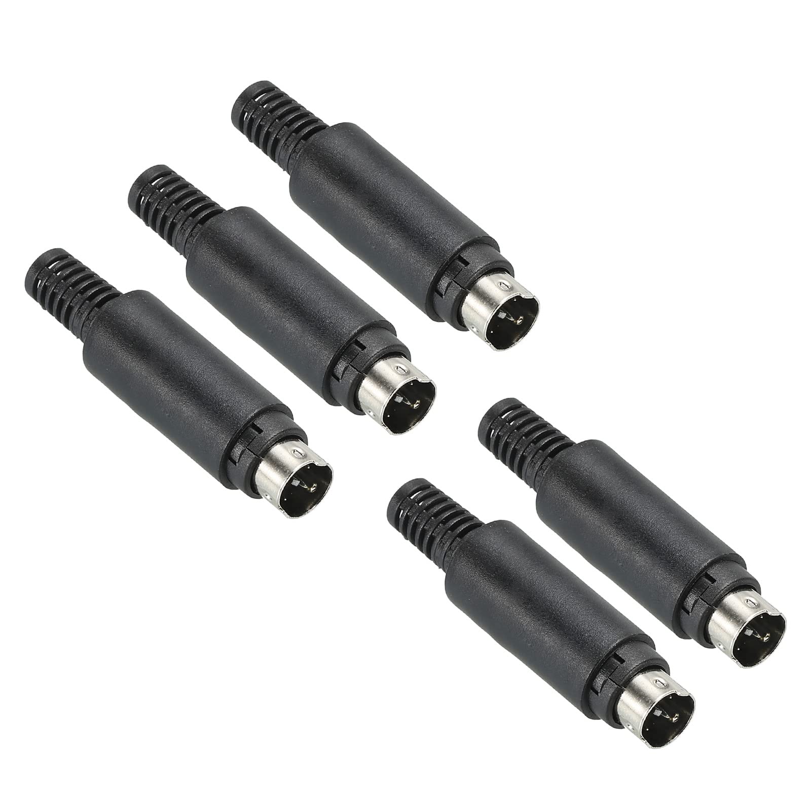 PATIKIL S-Video DIN Mini Male Socket 3 Pin Signal Transmission for TV, DVD Player Pack of 5