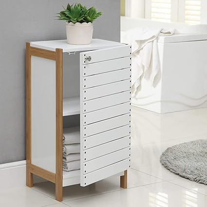 Amazon Com Shelly Shelves Bamboo Storage Cabinet Bath Floor