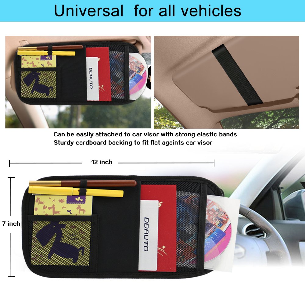 Car Backseat Organizer Storage Bag with Sun Visor Organizer Baby Travel Essentials Holder Kids Toys Accessories