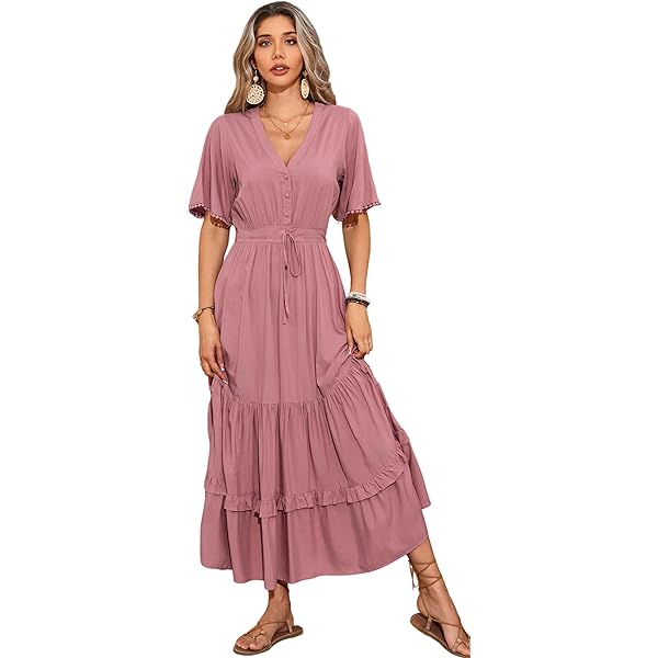 Amazon.com: HOMEYEE Women's Chic V-Neck Lace Patchwork Flare Party Dress  A062 (Wine Fabric B, S) : Clothing, Shoes & Jewelry