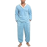 NRZD Fluffy Men's Pajamas Set, Soft Fleece PJs Sets Lounge Sleepwear Pajama Pants Comfy Pyjamas with Pockets for Warm Winter