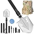Pathway North Survival Shovel Stainless Steel Folding Multi-Tool Survival Flashlight – Equipment for Outdoor With Self Defense Hiking Stick Hunting Emergency Survival Kit For Backpacking, Camping Gear