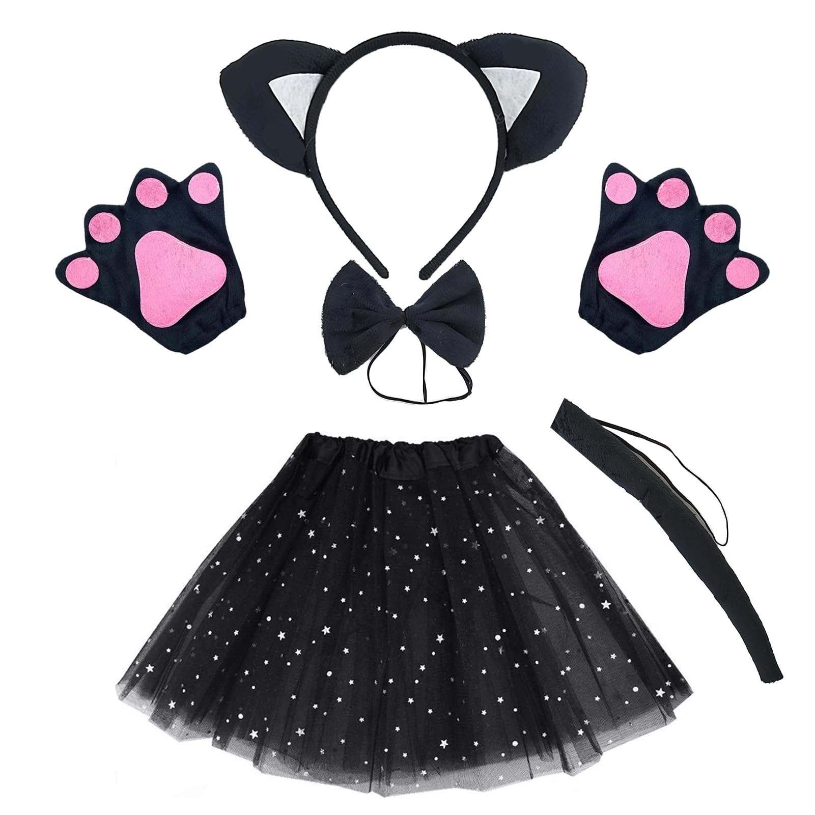 Raveparty Cat Costumes for Kids, Cat Costume Kids Girls World Book Day Costumes (Black)