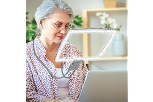 Large Hands Free Magnifying Glass with Light 50 Ultra-Bright LEDs Neck Magnifying Glass with Light Horizontal and Vertical Vi