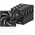 Arctic P12 Pro PST (5 Pieces) - Powerful and High-End Fan, 120mm PWM Fan with Y Splitter Cable, 600-3000rpm, 0rpm <5% PWM, Fl