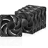 Arctic P12 Pro PST (5 Pieces) - Powerful and High-End Fan, 120mm PWM Fan with Y Splitter Cable, 600-3000rpm, 0rpm <5% PWM, Fl