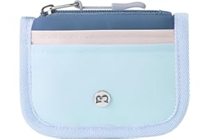 Babysun Mini Rfid Card Holder Slim Wallet with Change Zipper Pocket/3 Crad Slots/Key Ring, Small Wallet Thin Credit Card Wallet for Women & Men