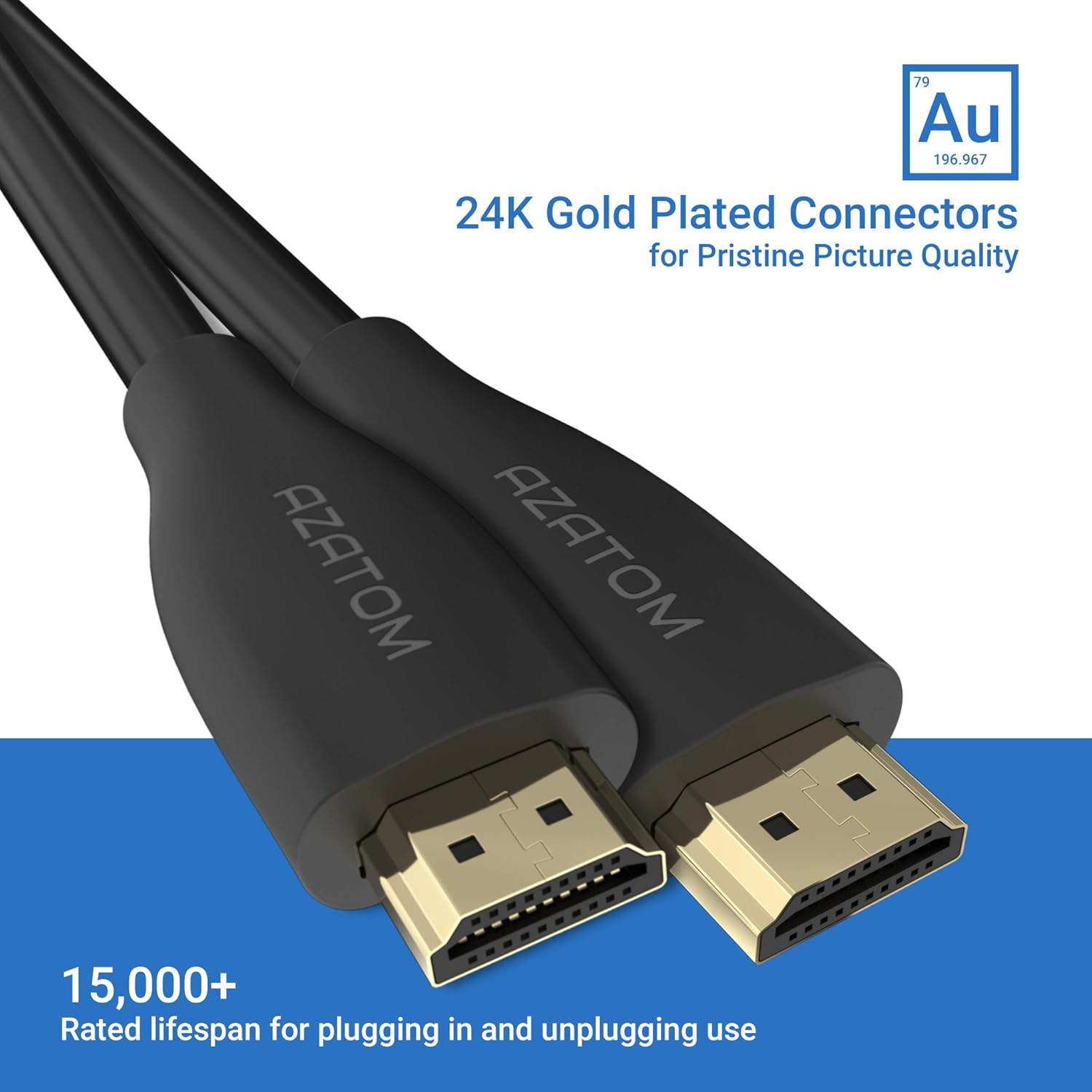 AZATOM 4K HDMI Cable 2M, Black, 2M - Ultra Flex - Image 3