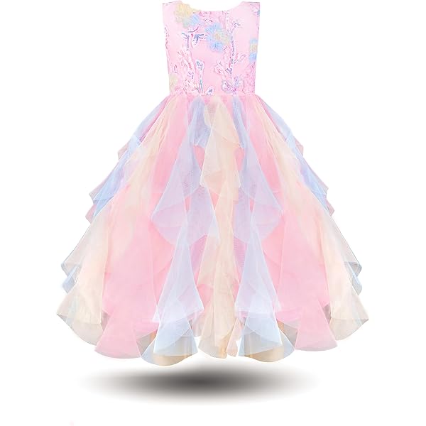 Amazon.com: ZUNIE Little Girl's Stripe Flower Lace Drop Waist Ribbon Sash  Bow Tutu Ruffle Dress (5, Peach): Clothing, Shoes & Jewelry