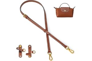 HappyHapi Bag Strap Replacement Kit with Anti-Slip Hook, Adjustable Crossbody Shoulder Strap, Secure Conversion Kit for Longchemp Mini Pliage/Pouch Bags (Gold Hardware)