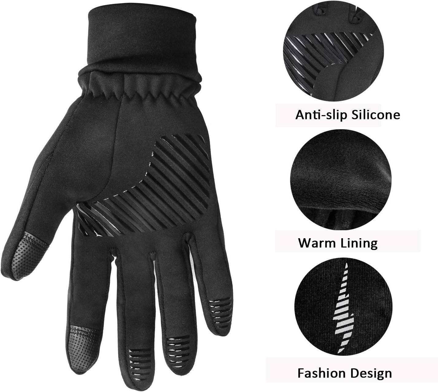 HiCool Winter Gloves, Touch Screen Running Thermal Driving Warm Outdoor Sports Head Gloves for Men Women : Clothing