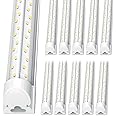 VShape 10 Pack 100W 8FT LED Shop Lights, Super Bright 13000LM 5000K T8 LED Garage Light 8 Foot, No RF & FM Interference Linkable Shop Light, 8' LED Shop Lights Hardwired Installation