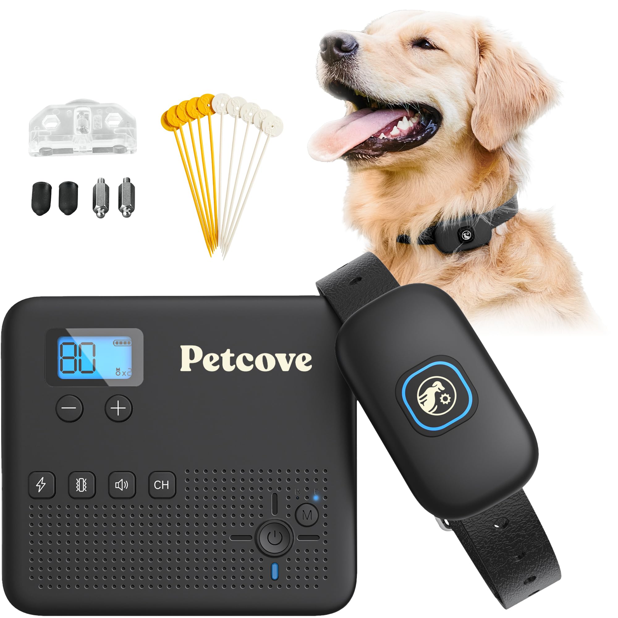 Photo 1 of Invisible Fence for Dogs & Training Collar 2-in-1 | 500 ft Adjustable Boundary | Beep/Vibrate/Static 1–9 Levels | IPX7 Waterproof Receiver | Rechargeable | 10 Flags for Medium & Large Dogs | 15–77 lb
